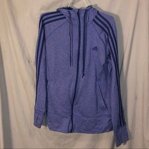 purple adidas zipup with hood